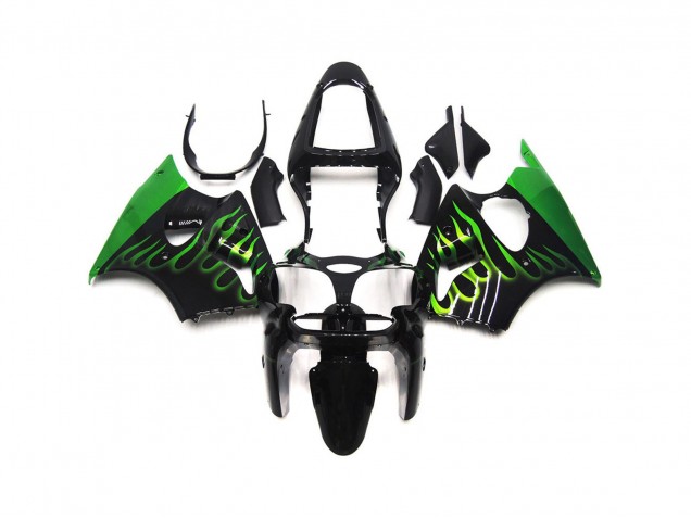00-02 Vert Brillant Flamme Uni ZX6R Carénage Moto