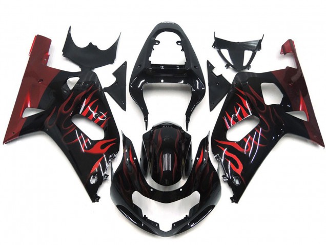 01-03 Rosso Vibrante Fiamma GSXR 600-750 Carénage Moto 01-03 Rosso Vibrante Fiamma GSXR 600-750 Carénage Moto