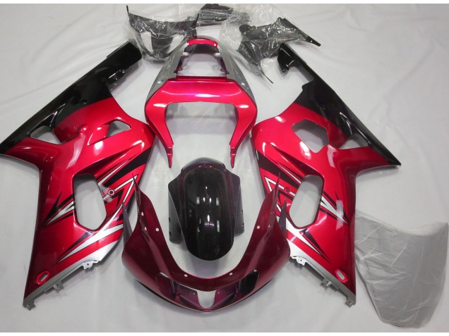01-03 Rouge & Argent GSXR 600-750 Carénage Moto 01-03 Rouge & Argent GSXR 600-750 Carénage Moto