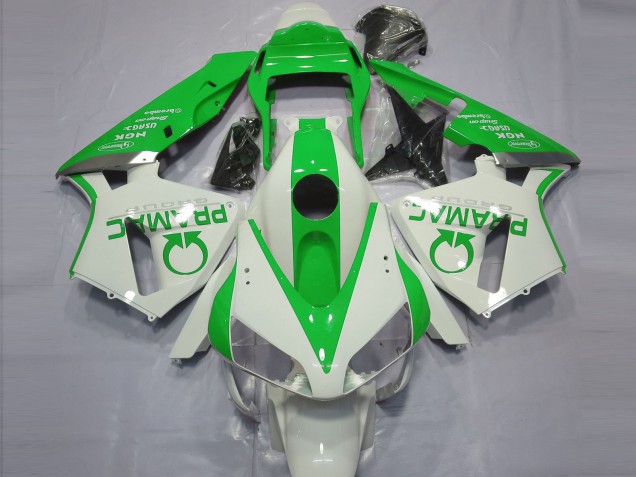 03-04 Blanc Brillant & Vert Pramac CBR600RR Carénage Moto 03-04 Blanc Brillant & Vert Pramac CBR600RR Carénage Moto