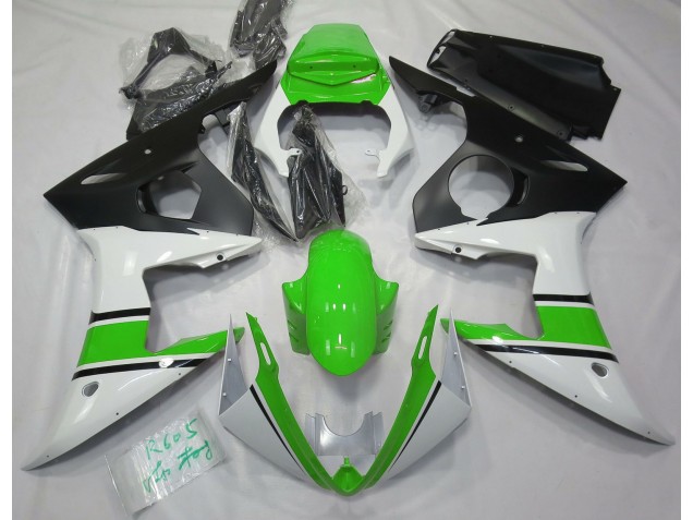 03-04 Blanc Brillant & Vert R6 Carénage Moto 03-04 Blanc Brillant & Vert R6 Carénage Moto