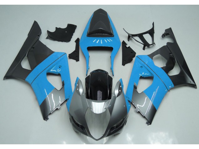 03-04 Bleu Clair Argent & Noir GSXR 1000 Carénage Moto 03-04 Bleu Clair Argent & Noir GSXR 1000 Carénage Moto