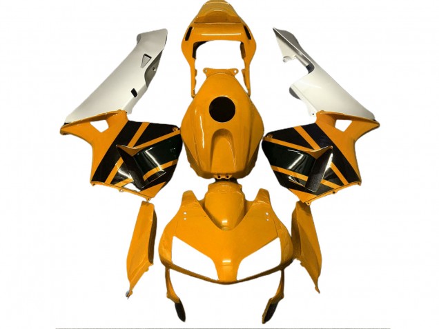 03-04 Jaune Moutarde & Argent Mat CBR600RR Carénage Moto 03-04 Jaune Moutarde & Argent Mat CBR600RR Carénage Moto