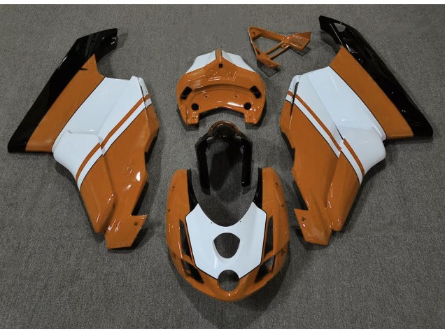 03-04 Orange Brillant & Blanc Ducati 749 999 Carénage Moto