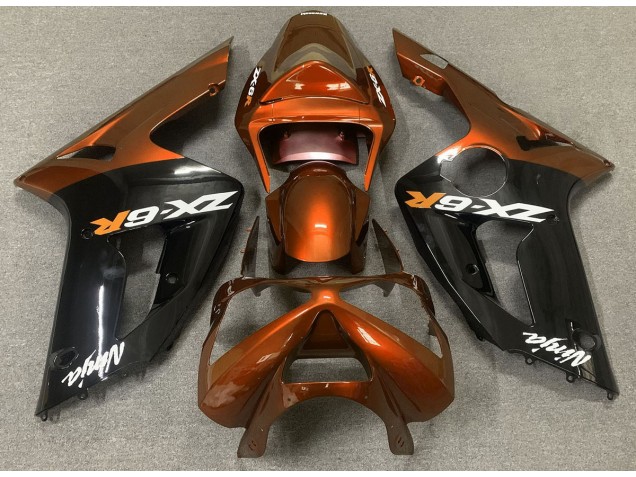 03-04 Orange Brillant & Noir ZX6R Carénage Moto