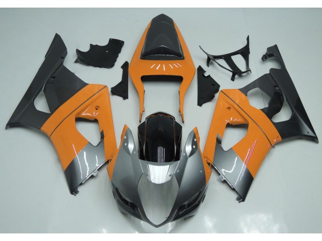 03-04 Orange Clair Argent & Noir GSXR 1000 Carénage Moto 03-04 Orange Clair Argent & Noir GSXR 1000 Carénage Moto