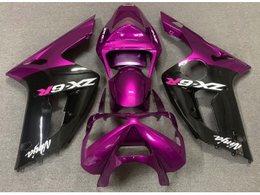 03-04 Rose Brillant & Noir ZX6R Carénage Moto