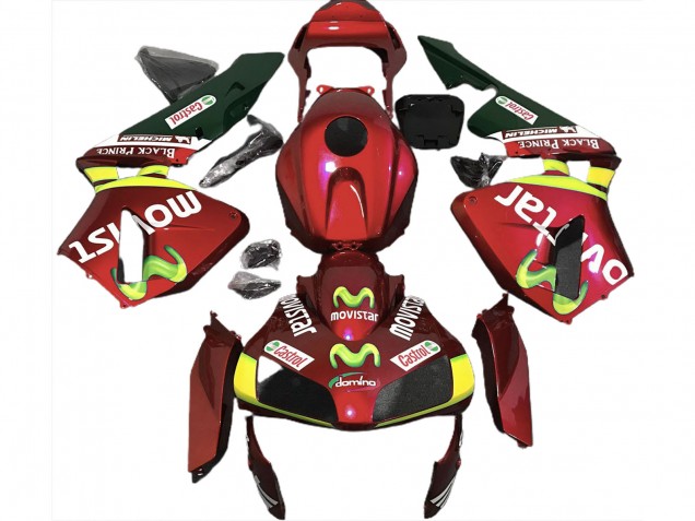 03-04 Rouge Profond Movistar CBR600RR Carénage Moto 03-04 Rouge Profond Movistar CBR600RR Carénage Moto
