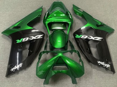 03-04 Vert Brillant & Noir ZX6R Carénage Moto