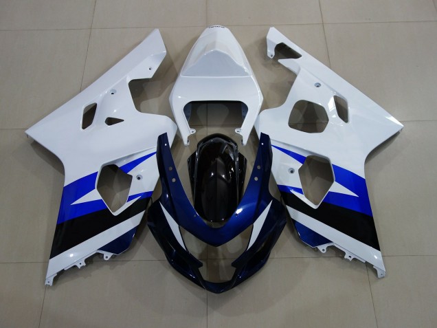 04-05 Blanc Brillant & Bleu Profond GSXR 600-750 Carénage Moto 04-05 Blanc Brillant & Bleu Profond GSXR 600-750 Carénage Moto
