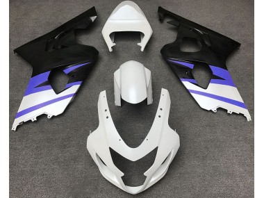 04-05 Blanc Mat & Bleu GSXR 600-750 Carénage Moto