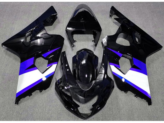 04-05 Noir Brillant & Bleu GSXR 600-750 Carénage Moto 04-05 Noir Brillant & Bleu GSXR 600-750 Carénage Moto