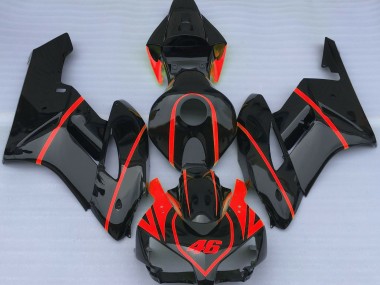 04-05 Noir Brillant & Rouge CBR1000RR Carénage Moto