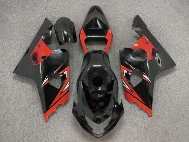 04-05 Noir Brillant & Rouge GSXR 600-750 Carénage Moto