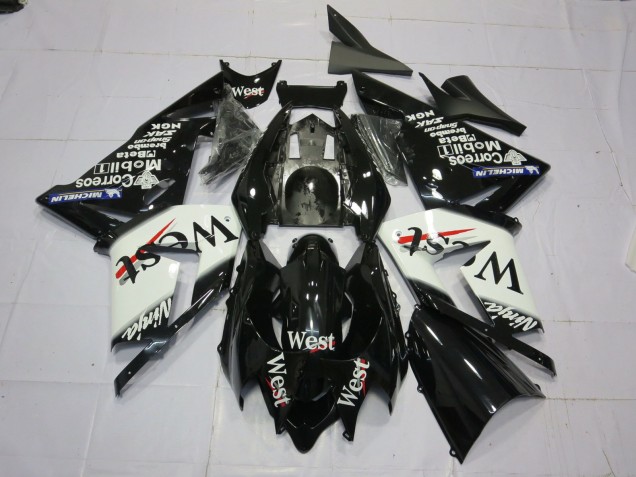 04-05 West Blanc Noir ZX10R Carénage Moto 04-05 West Blanc Noir ZX10R Carénage Moto