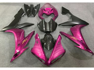 04-06 Style Rose Vif & Fibre De Carbone R1 Carénage Moto