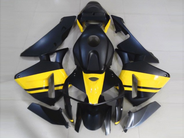 05-06 Noir Mat & Jaune Brillant CBR600RR Carénage Moto 05-06 Noir Mat & Jaune Brillant CBR600RR Carénage Moto