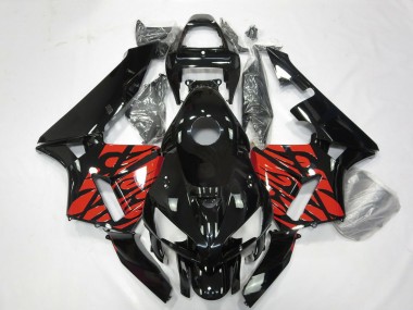 05-06 Noir & Rouge Tribal CBR600RR Carénage Moto