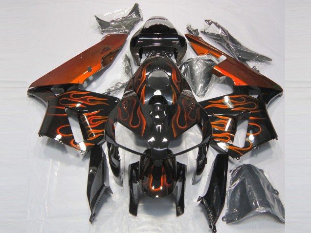 05-06 Orange Brûlée Flamme CBR600RR Carénage Moto 05-06 Orange Brûlée Flamme CBR600RR Carénage Moto