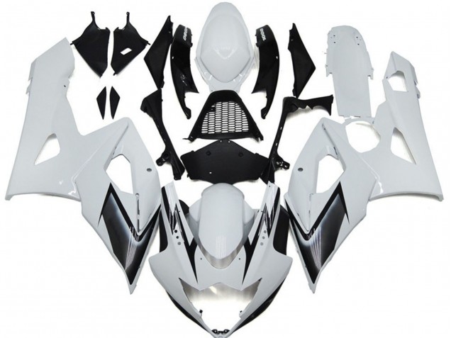 05-06 Style Blanc Brillant Avec Des Notes Argentées GSXR 1000 Carénage Moto 05-06 Style Blanc Brillant Avec Des Notes Argentées GSXR 1000 Carénage Moto
