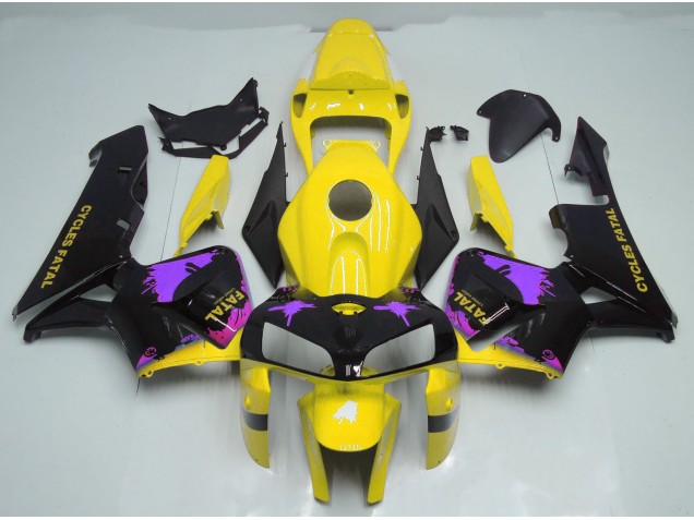 05-06 Éclaboussures Jaune Brillant & Violet CBR600RR Carénage Moto 05-06 Éclaboussures Jaune Brillant & Violet CBR600RR Carénage Moto