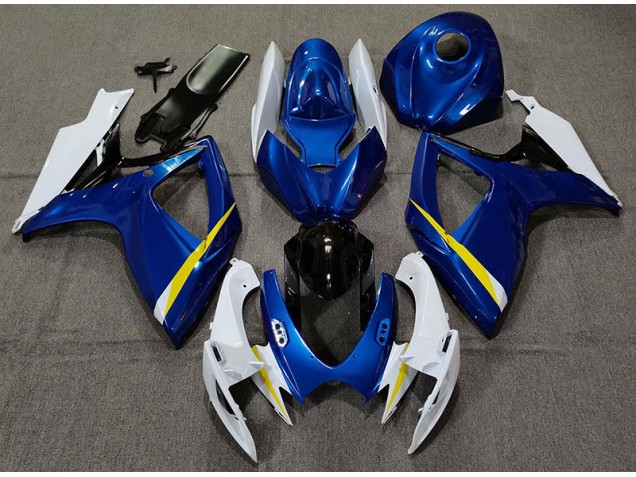 06-07 Bleu Brillant Blanc & Jaune GSXR 600-750 Carénage Moto 06-07 Bleu Brillant Blanc & Jaune GSXR 600-750 Carénage Moto
