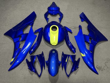 06-07 Bleu Brillant & Jaune Haute Visibilité R6 Carénage Moto