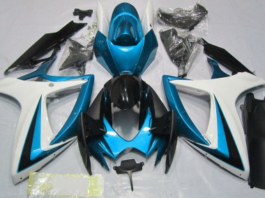 06-07 Bleu Clair & Blanc GSXR 600-750 Carénage Moto
