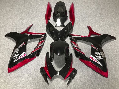 06-07 Design Rouge Brillant & Noir GSXR 600-750 Carénage Moto