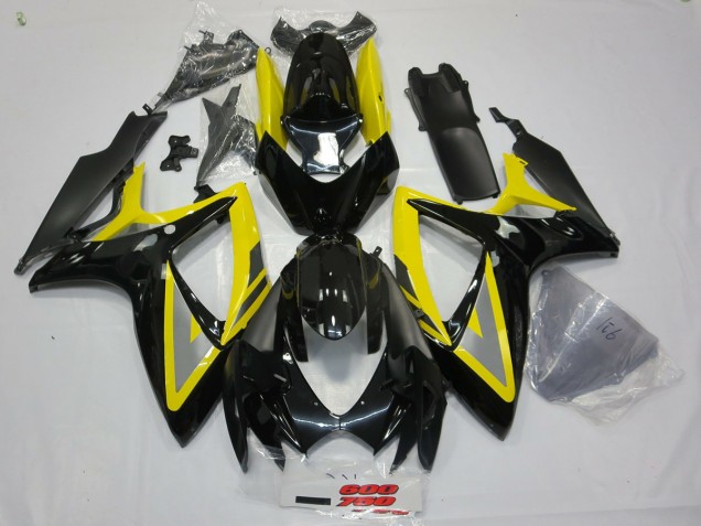06-07 Noir & Jaune GSXR 600-750 Carénage Moto 06-07 Noir & Jaune GSXR 600-750 Carénage Moto