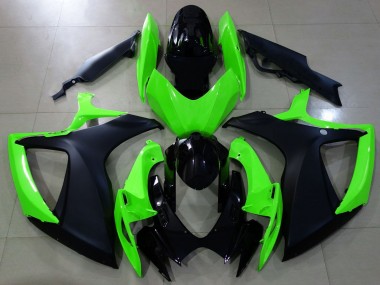 06-07 Noir Mat & Vert GSXR 600-750 Carénage Moto