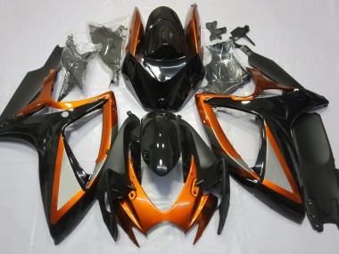 06-07 Orange Brillant & Noir GSXR 600-750 Carénage Moto