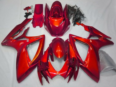 06-07 Rouge Brillant Uni GSXR 600-750 Carénage Moto