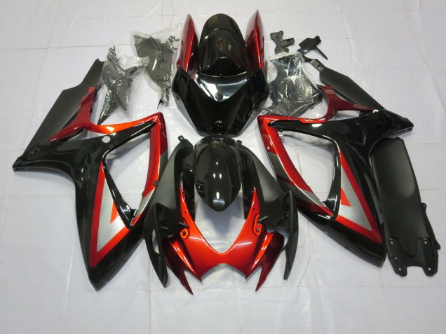 06-07 Rouge Foncé Noir GSXR 600-750 Carénage Moto