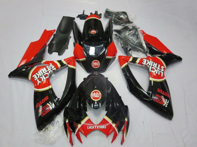 06-07 Rouge Lucky Strike GSXR 600-750 Carénage Moto 06-07 Rouge Lucky Strike GSXR 600-750 Carénage Moto