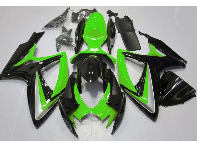 06-07 Vert Brillant Débadgé GSXR 600-750 Carénage Moto 06-07 Vert Brillant Débadgé GSXR 600-750 Carénage Moto