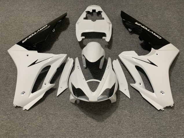 06-08 Blanc Brillant & Noir Daytona 675 Carénage Moto 06-08 Blanc Brillant & Noir Daytona 675 Carénage Moto