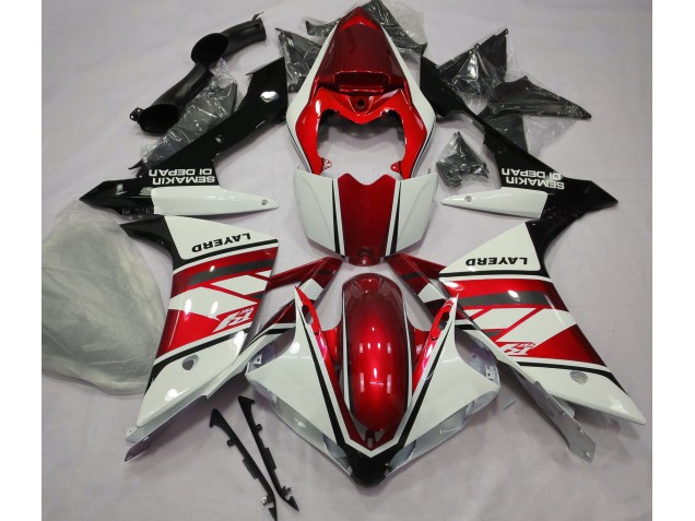 07-08 Blanc Brillant & Rouge R1 Carénage Moto 07-08 Blanc Brillant & Rouge R1 Carénage Moto
