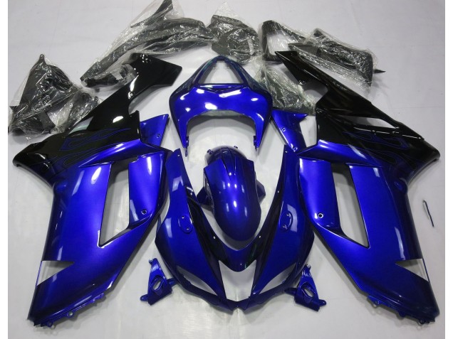 07-08 Bleu Brillant & Noir ZX6R Carénage Moto