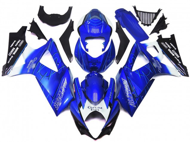 07-08 Bleu Vibrant Avec Blanc Corona GSXR 1000 Carénage Moto 07-08 Bleu Vibrant Avec Blanc Corona GSXR 1000 Carénage Moto