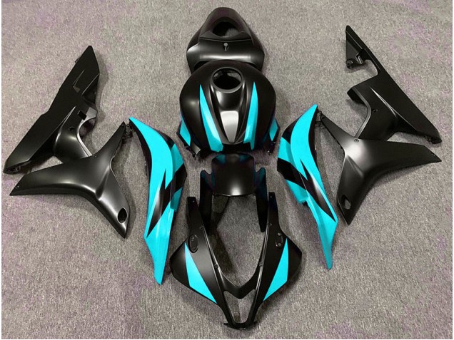 07-08 Conception Noir Mat & Cyan CBR600RR Carénage Moto 07-08 Conception Noir Mat & Cyan CBR600RR Carénage Moto