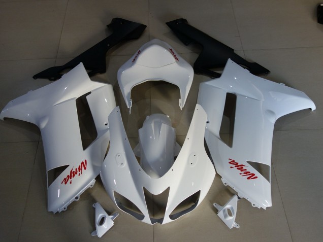 07-08 Logos Blanc Brillant & Rouge ZX6R Carénage Moto