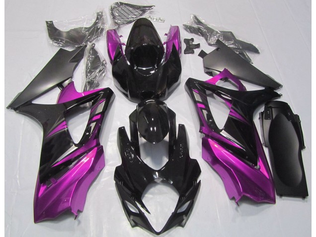 07-08 Noir Brillant & Rose GSXR 1000 Carénage Moto