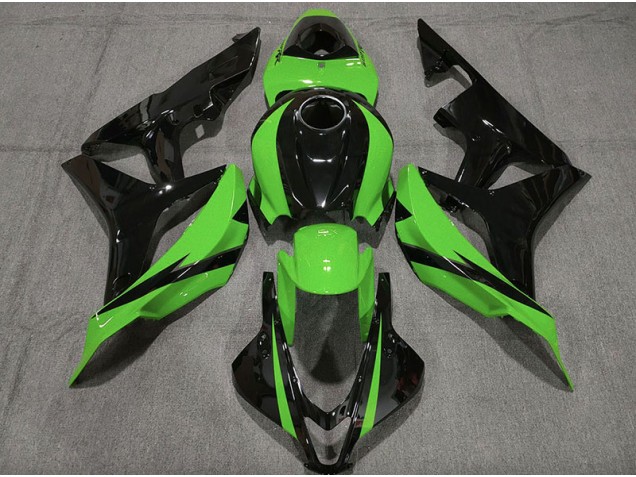 07-08 Noir Brillant & Vert CBR600RR Carénage Moto