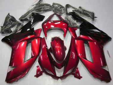 07-08 Rouge Brillant & Noir ZX6R Carénage Moto