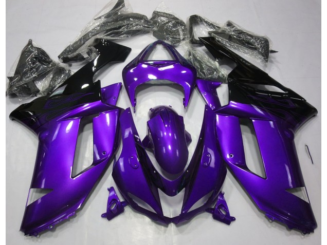 07-08 Violet Brillant & Noir ZX6R Carénage Moto