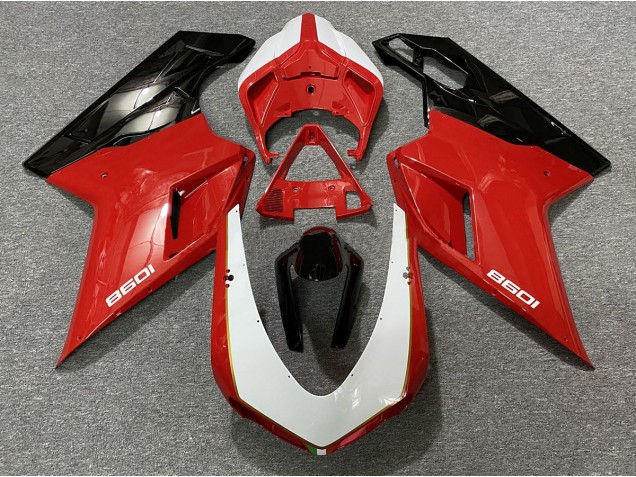 07-14 Noir Rouge Blanc Ducati 848 1098 1198 Carénage Moto