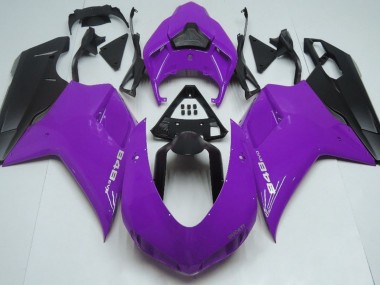 07-14 Violet Brillant & Noir Ducati 848 1098 1198 Carénage Moto