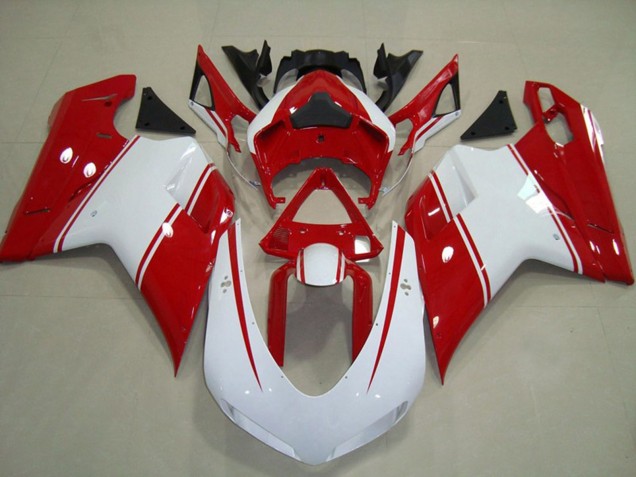 07-14 Épingle Rouge & Blanche Ducati 848 1098 1198 Carénage Moto