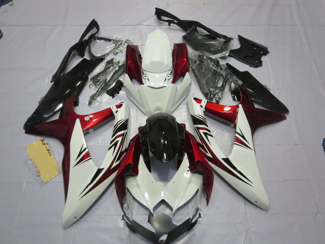 08-10 Rouge Blanc Noir GSXR 600-750 Carénage Moto